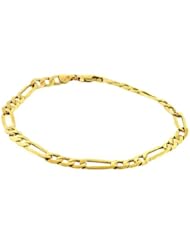 10K Yellow Gold Figaro Cuban Curb Link Chain Bracelet 8" 3.1 Grams 4.75MM