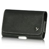 Luxmo LU8HBK Horizontal Leather Pouch Belt Clip Holster Carrying Case For Apple iPhone 5