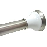 Aquatico Stockholm Shower Curtain Tension Rod, Chrome and White by Aquatico