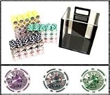 1000 Ct Ben Franklin Acrylic Poker Chip Set with 10 Clear Chip Trays