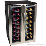 EdgeStar 32 Bottle Dual Zone Stainless Steel Wine Cooler w/ French Doors
