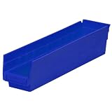 Akro-Mils 30128 18-Inch by 4-Inch by 4-Inch Plastic Nesting Shelf Bin Box, Blue, Case of... by Akro-Mils