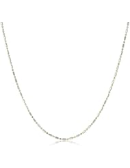 14k Two Tone Gold 1.2mm Bead and Bar Chain Necklace, 18"