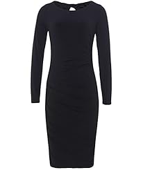 Long Sleeves Scoop Neck Elastane/Polyester/Velvet Keyhole Cutout Mini Dress 