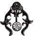 Black Tribal Shield belly button ring with Clear Gems