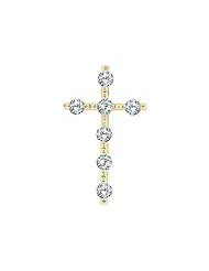 14K Yellow Gold Diamond Cross Pendant (chain NOT included)