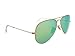 New Ray Ban RB3025 112/19 Aviator Matte Gold/Crystal Green Mirror 58mm Sunglasses