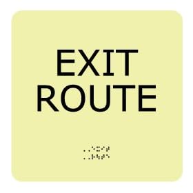 NMC 8x8" Exit Route Glow Ada Sign