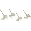 4 Sterling Silver Earrings Cube Jewelry Dangle Parts