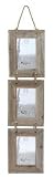 WOODEN SHABBY CHIC TRIPLE PORTRAIT HANGING PHOTO FRAME BY COUNTRYSIDE INTERIORS