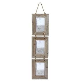 WOODEN SHABBY CHIC TRIPLE PORTRAIT HANGING PHOTO FRAME BY COUNTRYSIDE INTERIORS