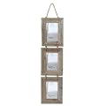 WOODEN SHABBY CHIC TRIPLE PORTRAIT HANGING PHOTO FRAME BY COUNTRYSIDE INTERIORS