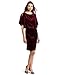 Jessica Simpson Women's Batwing Dress with Contrast Tassel Belt, Burgundy, 20W
