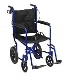 Lightweight Expedition Transport Wheelchair with Hand Brakes, Red, 19", 1/cs