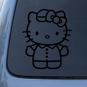 HELLO KITTY #2 - Vinyl Decal Sticker #A1400 | Vinyl Color: Black