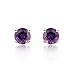 Solid 14K Gold Studs 3mm Round Cubic Zircornia Basket Setting Screwback Stud Earrings, Choice of Colors