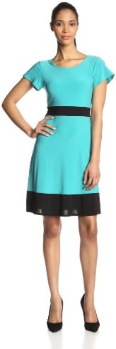 Star Vixen Women's Colorblock Short Sleeve Skater Dress