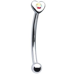 Stainless Steel Aurora Gem Heart Eyebrow Ring