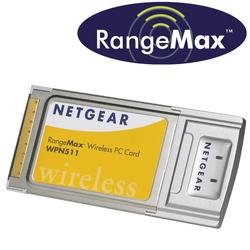 NETGEAR RANGEMAX WIRELESS PC CARD WPN511 NETWORK ADAPTER - CARDBUS - 802.11B, 80