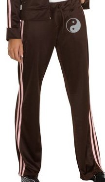 YIN YANG Yoga Meditation Symbol Juniors Size Polyester Tricot Pants - Hip Print