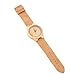 Wangyue Unisex Retro Leather Fashion Bamboo Wooden Watch Japan Movement Quartz With Genuine Cowhide Leather Band Casual Watches