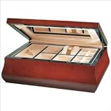 Ragar Curvy Front Teak 4.5 High Jewelry Box in Brown Stain