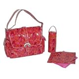 Paisley Orange Laminated Buckle Diaper Bag
