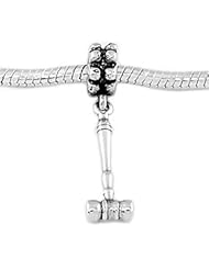 Sterling Silver Small Judicial Gavel Dangle Bead Charm
