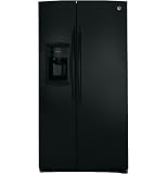 Review GE  / GE GSHF5PGXBB 25.4 cu. ft. Side-by-Side Refrigerator with 3 Glass Shelves, Clear Gallon Door Storage, Freshness Center, Turbo Cool Setting, Integrated Ice System and External Ice/Water Dispenser: Black