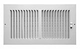 GREYSTONE HOME PRODUCTS LLC AASWWH2126 2-WAY ALUMINUM WALL CEILING REGISTER - WHITE 12 x 6