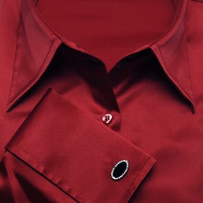 HAWES & CURTIS - Hipster - eng tailliert - Bluse mit Doppelmanschetten - Satin - Rot HAWES & CURTIS - Hipster - eng tailliert - Bluse mit Doppelmanschetten - Satin - Rot