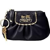 Coach Amanda Satin Mini Skinny Coin Case Bag with Key Chain 42030 Black