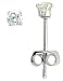 Sterling Silver 2 mm (0.03 Carat Size each) Brilliant Cut Cubic Zirconia Stud Earrings