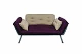 American Furniture Alliance Mali Flex Futon Frame and Cushions, Aubergine/Caper