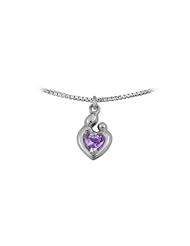 0.50 (1/2) cttw Small Sterling Silver Mother and Child® February Charm by Janel Russell