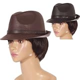 PU 中折れハット hat157 ゴスロリ ロリータ パンク コスプレ コスチューム メイド 黒 中折れ