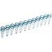 BrandTech 781284 Plastic 0.2mL PCR 12-Tube Strip, Blue (Pack of 125)