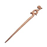 Crystalmood Handmade Peach Wood Carved Hair Stick Chinese Ruyi 6.5 Inches