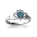14K White Gold Blue Diamond Celtic Claddagh Ring