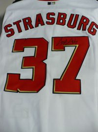 Signed Strasburg, Steven Washington Nationals Jersey on the back side on the number