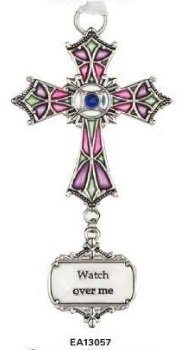 Ganz Watch Over Me Stained Glass Cross Hanging Ornament Size: 3 1/2 inches Ganz Watch Over Me Stained Glass Cross Hanging Ornament Size: 3 1/2 inches