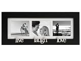Malden Live-Laugh-Love 3-Picture Wood Frame, 2-by-3-Inch, Black