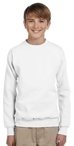 Hanes 7.8 oz Youth COMFORTBLEND EcoSmart Fleece Crew White S