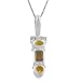 1.2 Carat Citrine, Smoky Quartz Sterling Silver Long Pendant With 18 Box Chain