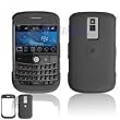 BLACK RUBBERIZED COATED COVER HARD CASE PROTECTOR for RIM BLACKBERRY BOLD 9000