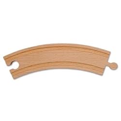 Melissa and Doug 6in Wooden Curved Train Track Set (6 Pack)