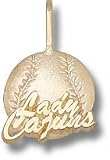 Louisiana-Lafayette Ragin' Cajuns Solid 10K Gold ''LADY CAJUNS'' Softball Pendant