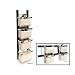 Wall Mounted Magazine Storage Rack - Espresso Finish/Canvas Baskets