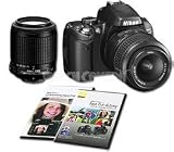 Nikon D60 10.2MP Digital SLR Camera with 18-55mm f/3.5-5.6G AF-S DX VR and 55-200mm f/4-5.6G ED IF AF-S DX VR Zoom-Nikkor Lens with 2 Nikon School DVDs