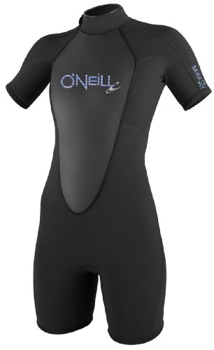 O'Neill Wetsuits Women's Bahia 2/1mm Short Sleeve Spring, Black, 8 On Sale